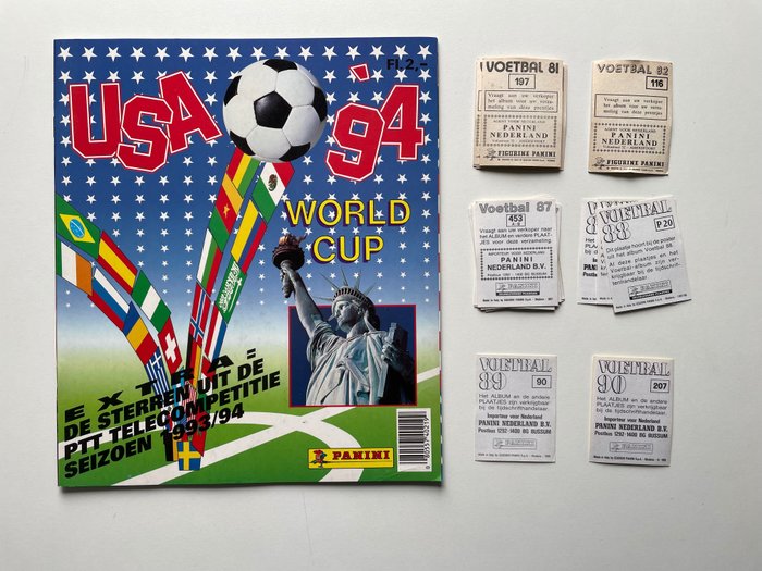 Panini - World Cup USA 94 + Voetbal eredivisie Nederland - Incomplete album + 37 (Hiddink/Koeman/etc.) Loose stickers