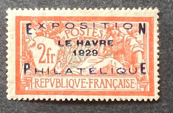 法國 1929 - 法國勒阿弗爾集郵展，Merson類型，評級900 - Yvert Tellier n°257A