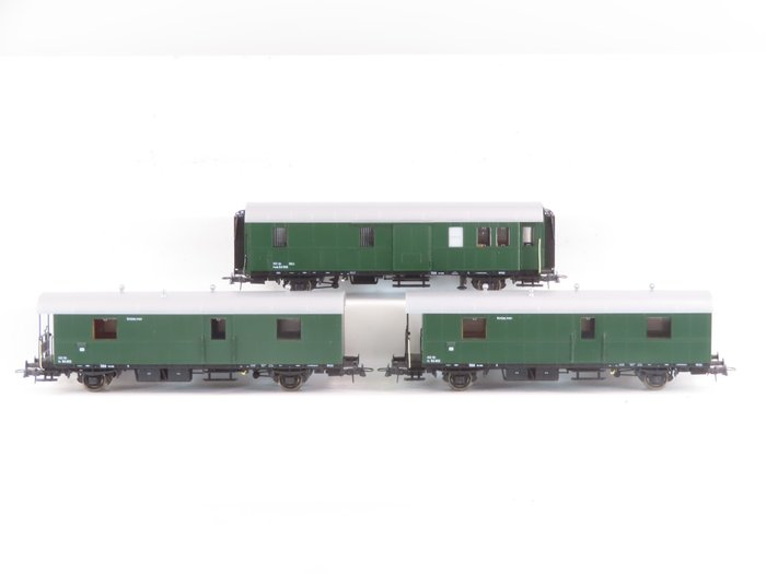 Roco H0 - 64244/64245 - Machetă tren transport călători (3) - 2 vagoane poștale și 1 vagoane pentru bagaje - ÖBB
