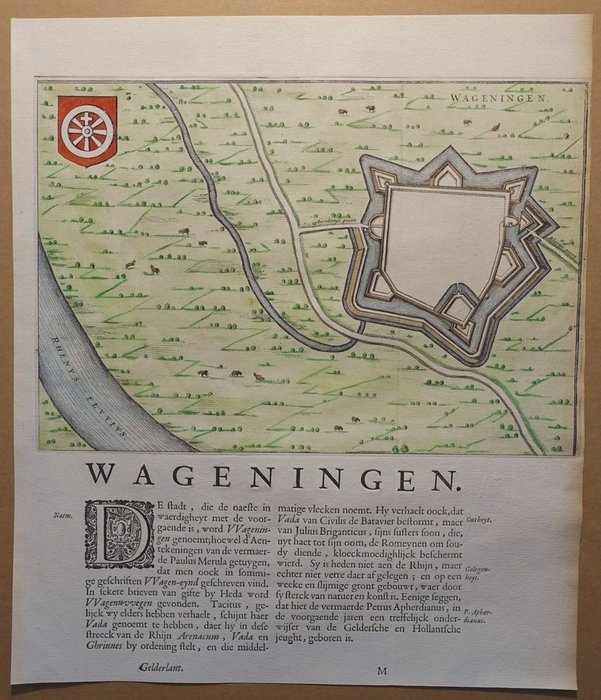 Holandia, Plan miasta - Wageningen; Joan Blaeu - Wageningen - 1649