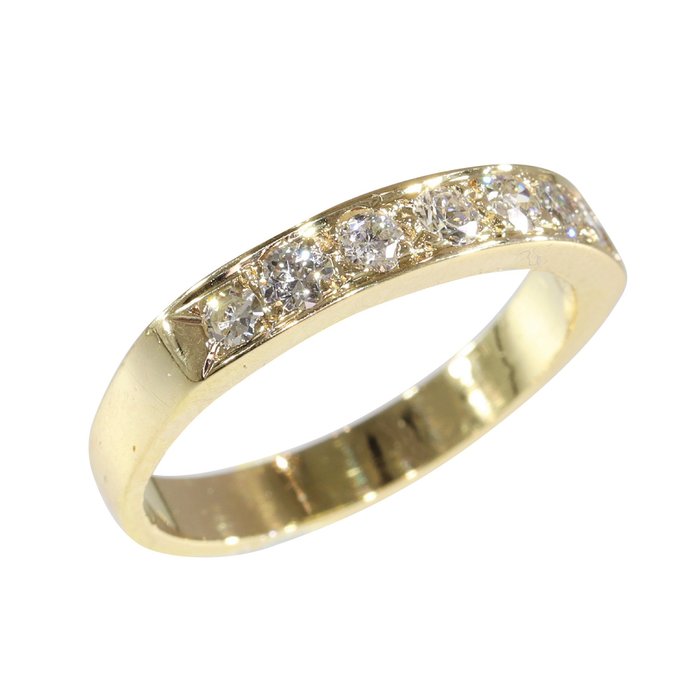 Zonder Minimumprijs - Vintage anno 1990 - Ring - 18 karaat Geel goud -  0.45 tw. Diamant 