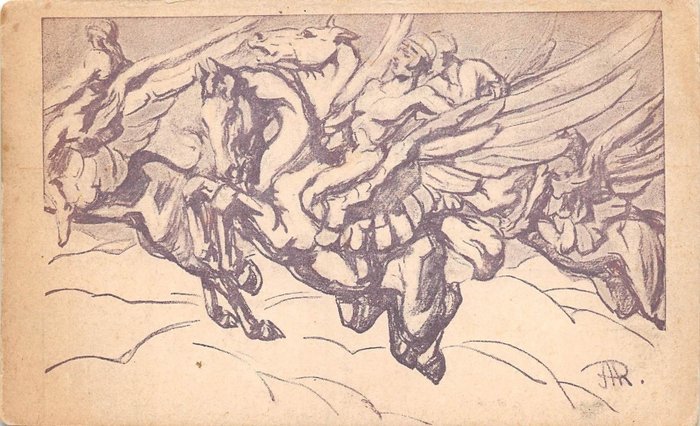 fantázia, Fantasy illusztrátorral - Képeslap (119) - 1900-1940