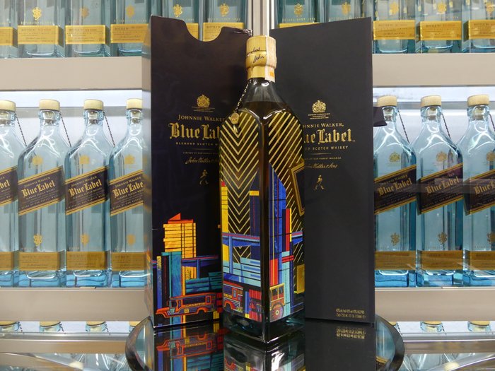 Johnnie Walker - Blue Label Luxury Artist Metal Limited Edition Design Philippines - one of 400 bottles  - 750 ml
