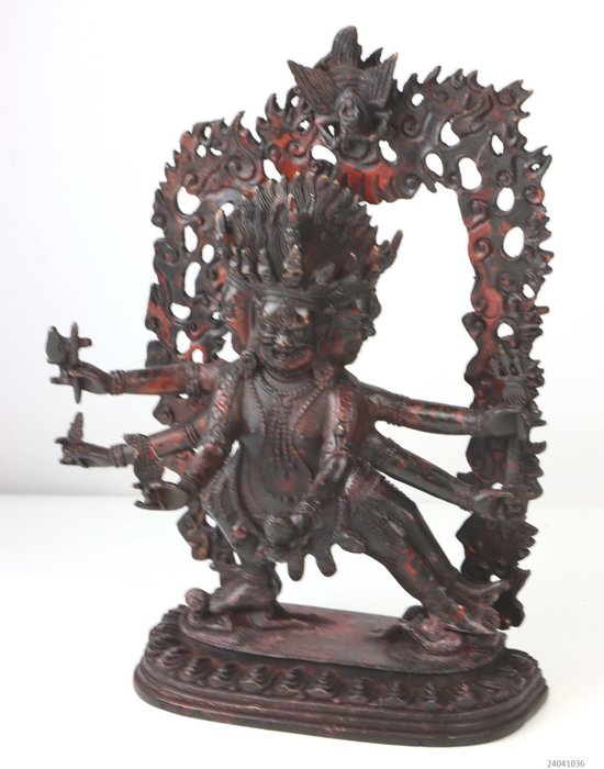 bijzonder beeld Vajrakilaya is een toornige vorm van de Boeddha Vajrasattva . - 黄铜色 - 尼泊尔  (没有保留价)