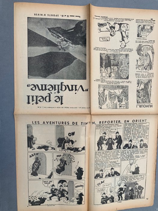 Petit Vingtième 50/ 1933 - Rare Fascicule Non Découpé - Grande feuille A1 pliée comme dans le - 1933
