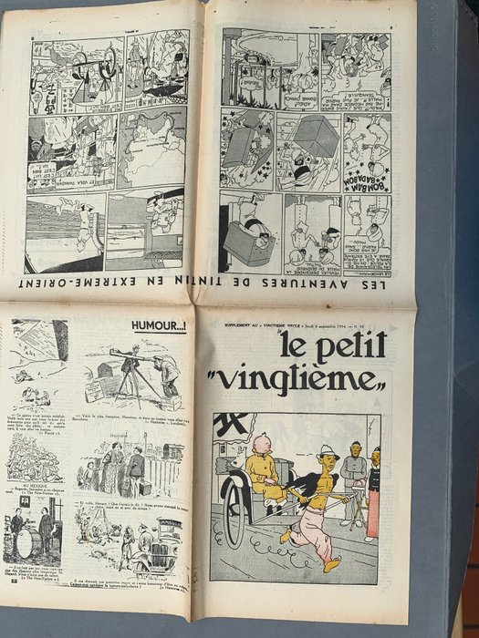 Petit Vingtième 36/1934-Rare et spectaculaire Fascicule Non Découpé - Grande feuille A1 pliée - 1934