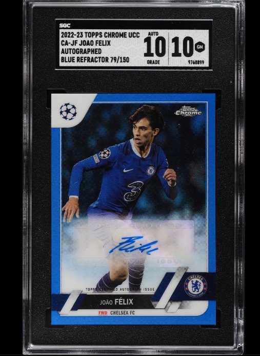 2022 - Topps - Chrome UCL - Joao Felix - Autograph - Blue Refractor - Parallel (79/150) - 1 Graded card - SGC 10