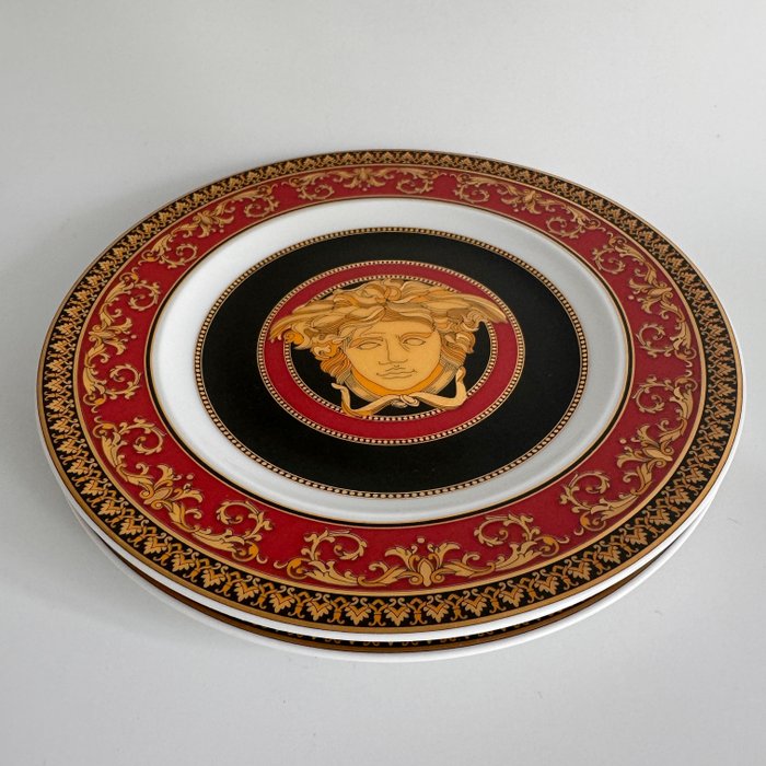 Rosenthal - Versace - Prato (2) - Brotteller 18 cm MEDUSA Rot Set of 2 - Porcelana