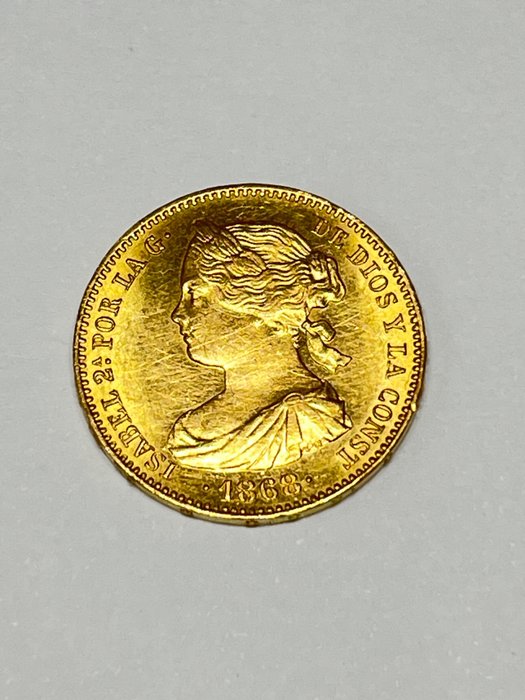 西班牙. Isabel II (1833-1868). 10 escudos 1868 *18*68 Madrid