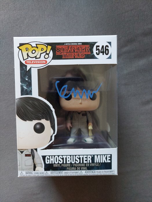 Funko - Figure - Funko Pop! Ghostbuster Mike #546 signed by Finn Wolfhard with ACOA - Plastic