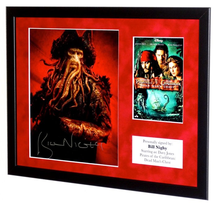 Pirates of the Caribbean - Bill Nighy (Davy Jones) Premium Framed, signed, Certificate of Authenticity