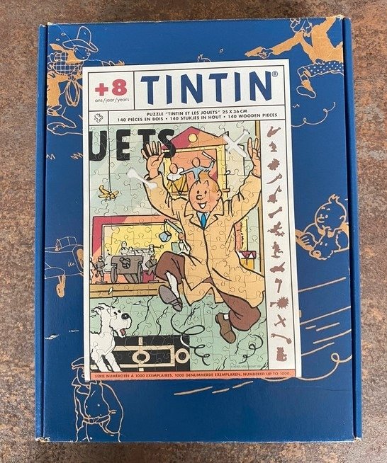 Tintin - 1 Impressão de quebra-cabeça de madeira Tintin