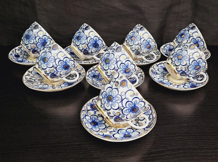 Lomonosov Imperial Porcelain Factory - Set de cafea pentru 8 (8) - Bindweed - Porțelan