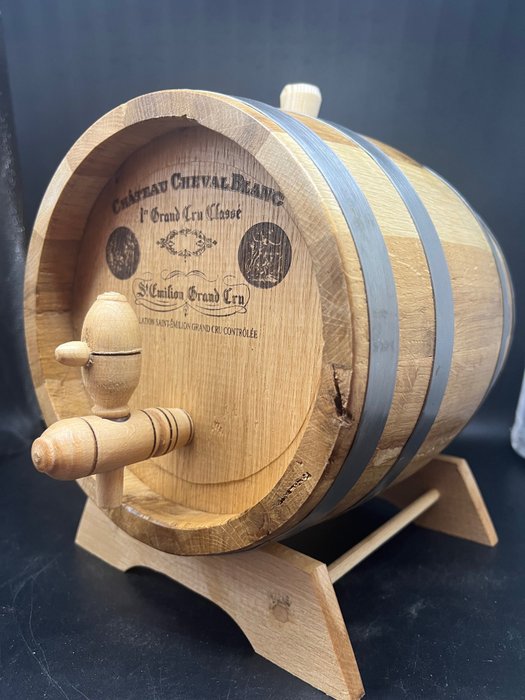 Acessório para vinho -  Barril de Madeira de 5 litros, Homenagem ao Château Cheval Blanc - Madeira (carvalho)