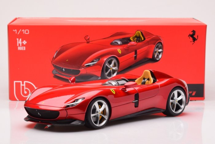Bburago Signature Serie 1:18 - 模型跑车 - Ferrari Monza SP1 - HQ 压铸模型，带 4 个开口