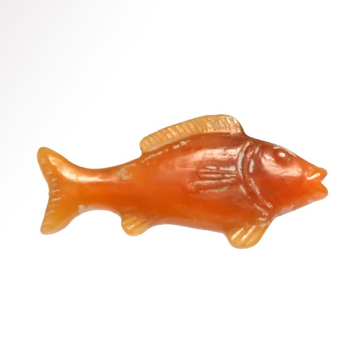 古埃及 瑪瑙 魚護身符