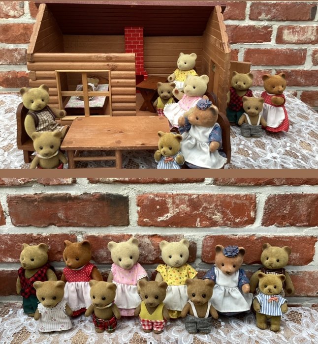 " The Bear Story " by Sekiguchi  - Puppenhaus - Applause Toy Company - speelhuis 11 beren & 7 furniture - 1970-1980 - Japan