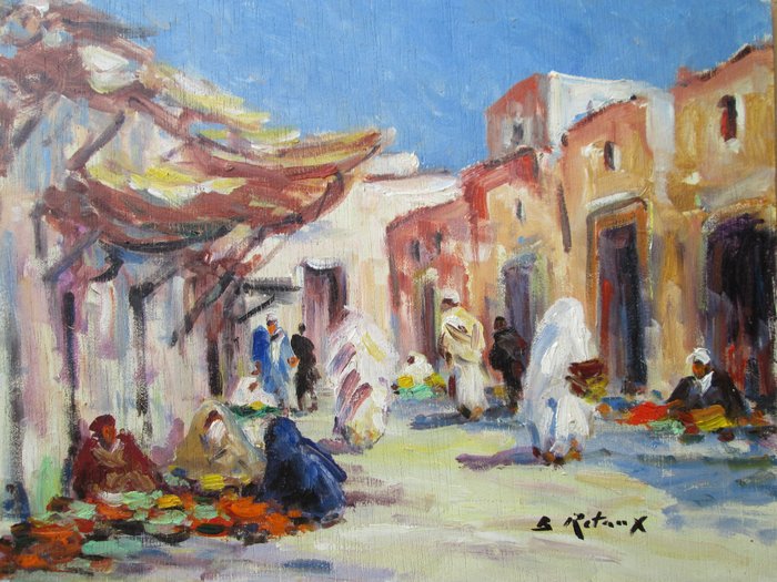 Retaux Bruno (1947) - Rue à Marrakech  Maroc