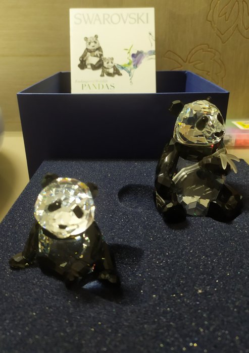 Figurine - Swarovski Pandas (Endangered Species) (2) - Glas