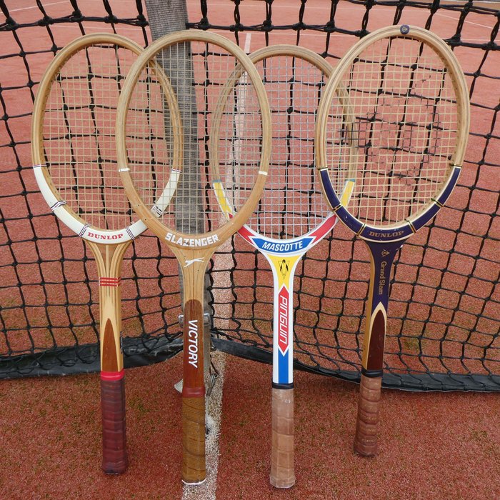 Zierornament (4) - Vintage Tennisschläger aus Holz 
