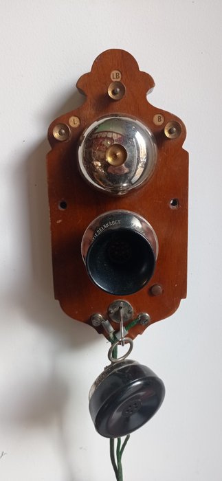 Elektrisk Bureau Kristiania - Telefone analógico - Madeira, Intercomunicador de parede