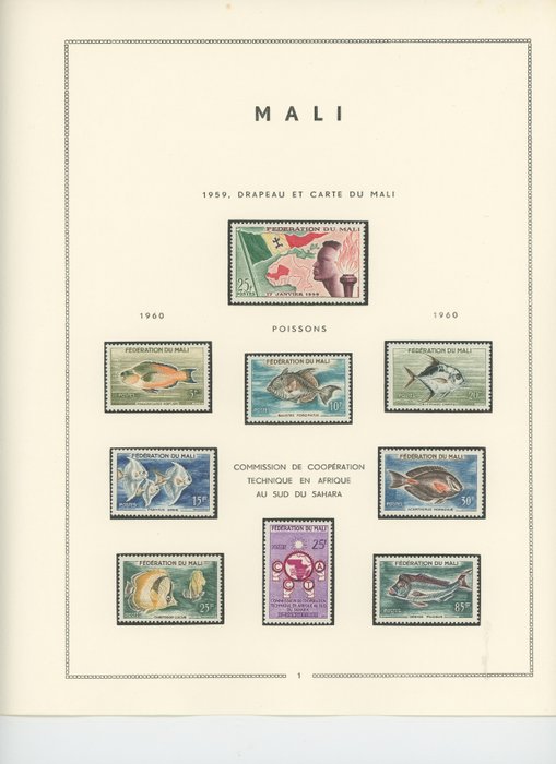 Franska Kolonierna  - Mycket vacker nästan komplett uppsättning av Mali Republic Period, Post, PA, Block, Service och