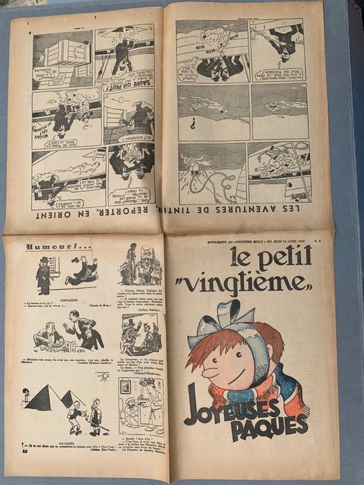 Petit Vingtième 15 /1933 - Rare Fascicule Non Découpé  - Grande feuille A1 pliée - 1933