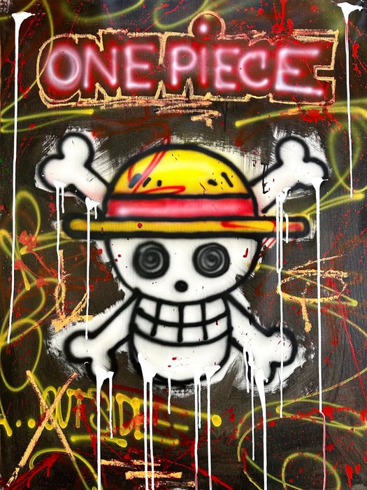 Outside - One piece black flag - logo graffiti