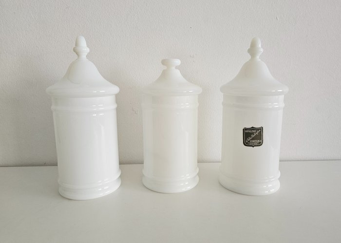 De Rupel - 药房罐 (3) - 乳白玻璃