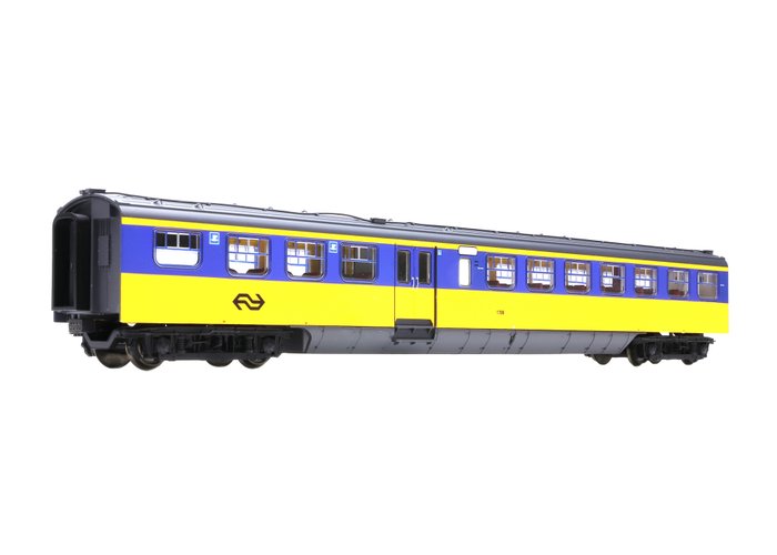 Artitec H0 - 20.406.02 - Modellbahn-Personenwagen (1) - Mittelwagen Mat '54/Hondekop 2. Klasse, aus Zugset, in IC-Farbe - NS