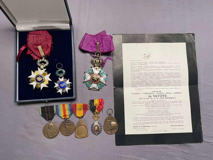 比利時 - 獎牌 - Ensemble de medaille d'un senateur/ambassadeur et ancien volontaire de guerre