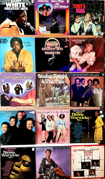 Barry White, Gladys Knight & the Pips, Dionne Warwick  various Artists/Bands in Funk / Soul - LP - Olika pressningar (se beskrivning) - 1967