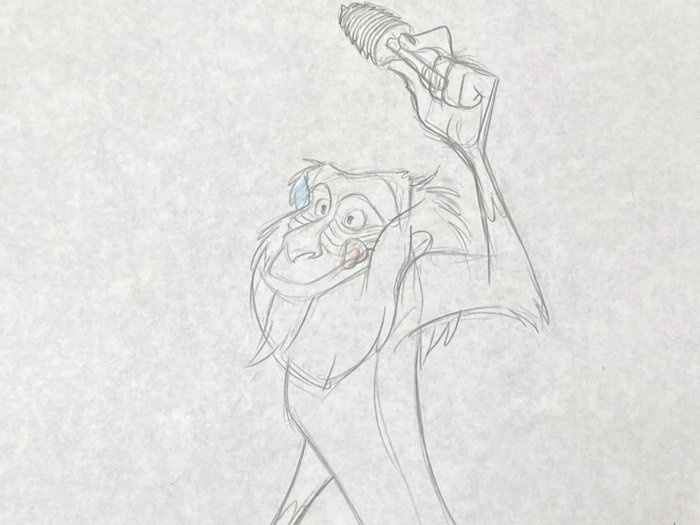 Timon & Pumbaa - 1 Rafiki Animation Drawing (Walt Disney, 1995)