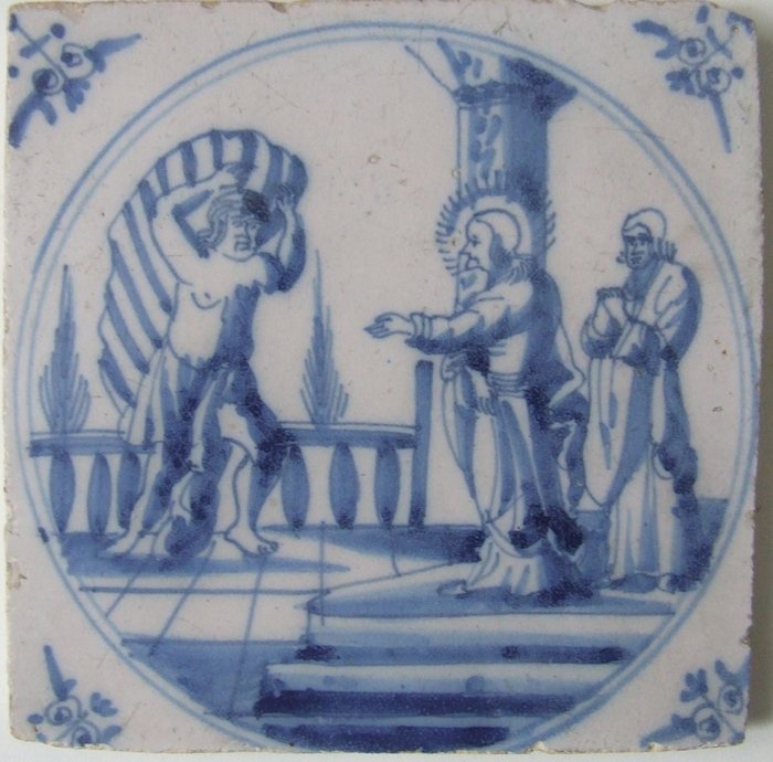 Tile - Biblical tile JOH.5-9 - 1750-1800 