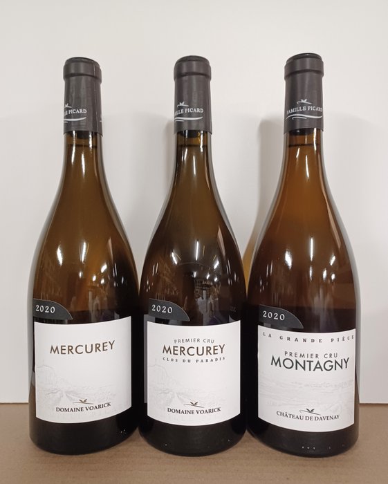 2020 Mercurey 1° Cru "Clos du Paradis" Voarick - Montagny 1° Cru "La Grande Pièce" Château de - 勃艮第 Davenay & Mercurey blanc Domaine Voarick - 3 瓶 (0.75L)