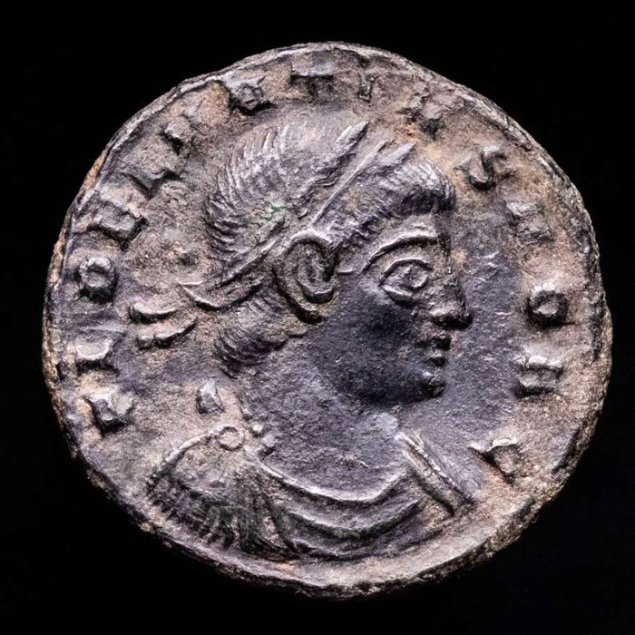 Romerska riket. Delmatius (AD 335-337). 1/2 Follis Siscia mint.  GLORIA EXERCITVS  (Utan reservationspris)