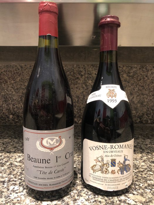 1993 1993 Château de Marsannay Vosne Romanée 1˚ Cru "En Orveaux"  & 1986 Beaune 1˚ Cru Cristian Michel - Burgundia - 2 Bottles (0.75L)