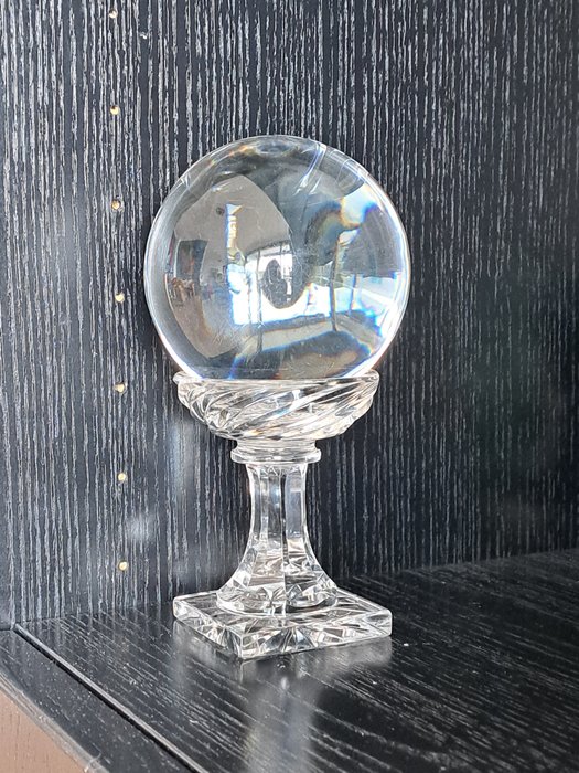Véritable boule de cristal - Prespapier  (2) - avec son support - Cristal