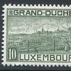 Luxemburg 1923 – 10 fr Groen – Yvert n°140