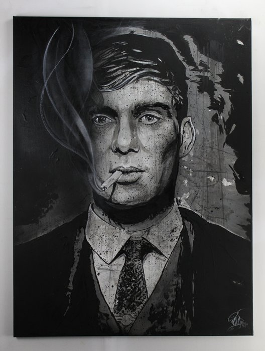 Peaky Blinders - Tommy Shelby - Cillian Murphy - Handpainted and signed painting - By PopArt artist - Portrait