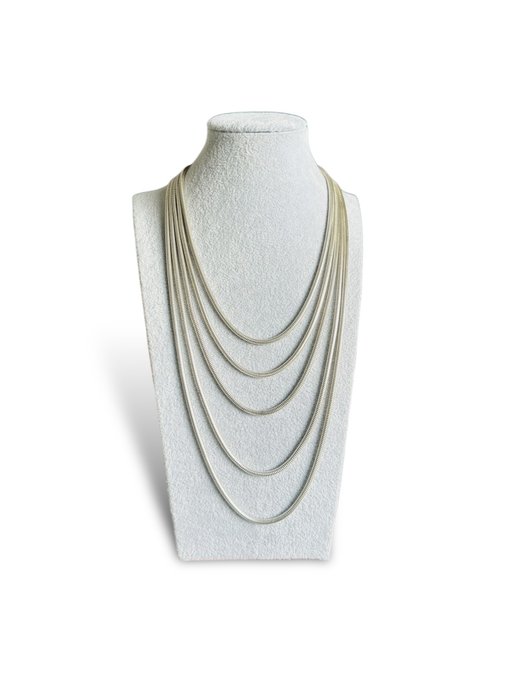 IGSS, Italië, Multistreng design ketting - Necklace Silver 