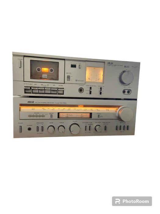 Akai - AA-R20 modtager og CS-M3 kassettebåndoptager Hi-fi sæt