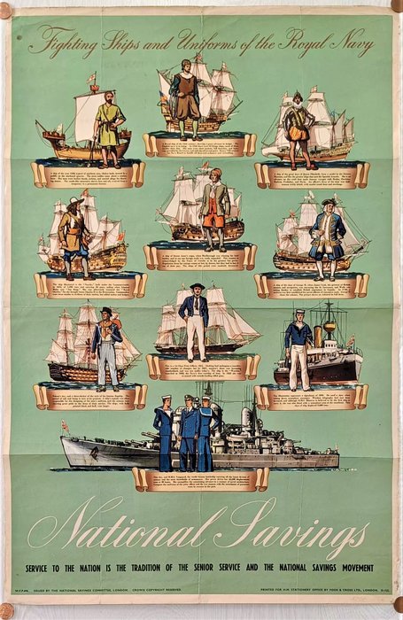 National Savings - Fighting Ships and Uniforms of the Royal Navy - 1940‹erne
