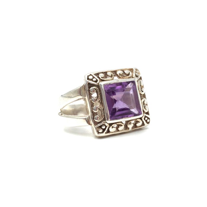 沒有保留價 - 925 - 戒指 銀 -  1.97 tw. 紫水晶 