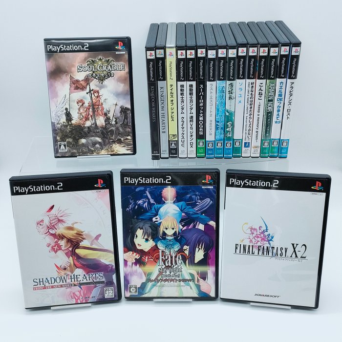 Sony - PlayStation 2 - Final Fantasy, Fate, Shadow Hearts, and others - Set of 19 - From Japan - 电子游戏 (19) - 带原装盒