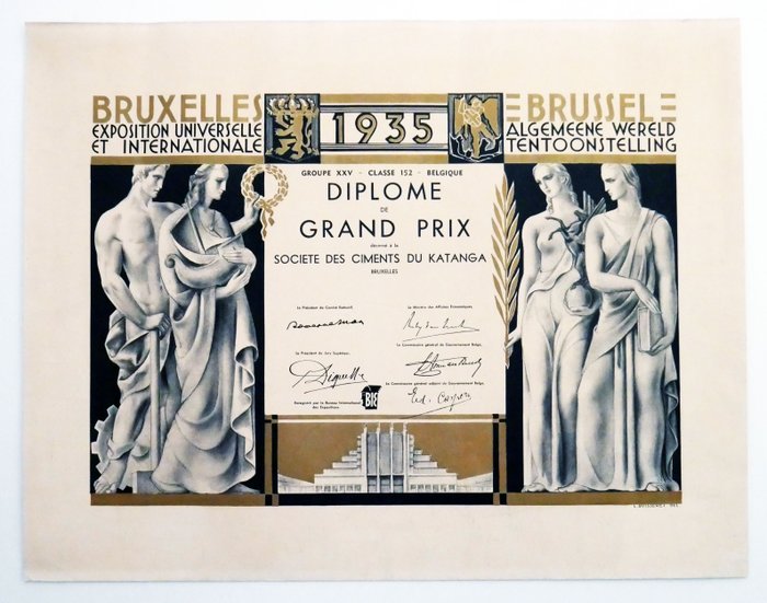 Louis Buisseret - Brussel Algemeene Wereldtentoonstelling 1935 - Década de 1930