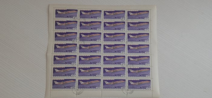 Mondo e URSS 1950/2000 - Navi, aerei del mondo in fogli di francobolli