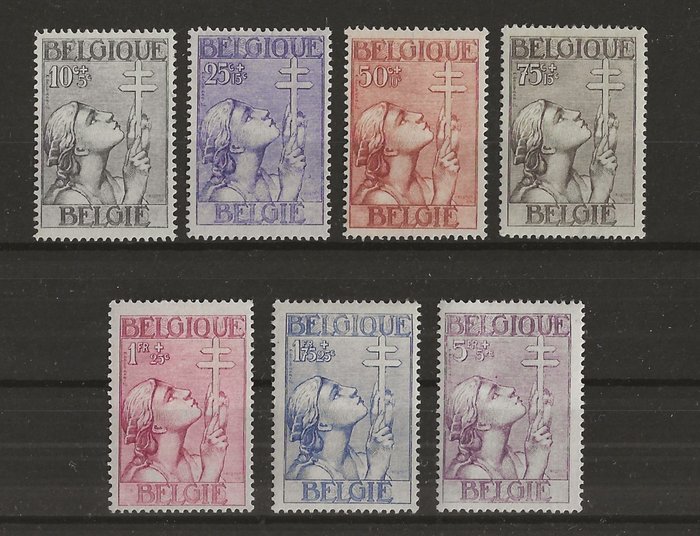 Bélgica 1933 - Cruz de Lorena - OBP/COB 377/83