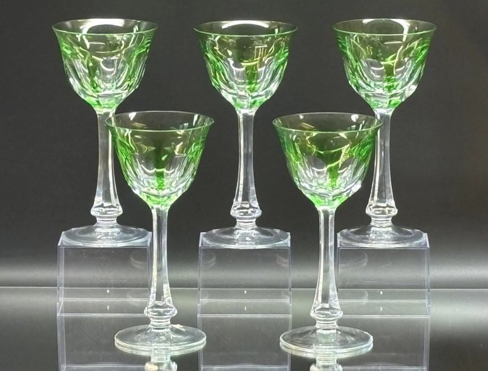 Ludwig Moser und Söhne - Zestaw szklanek (5) - Ręcznie robione - Lady Hamilton - Kryształ, Szkło, Kryształ ołowiowy