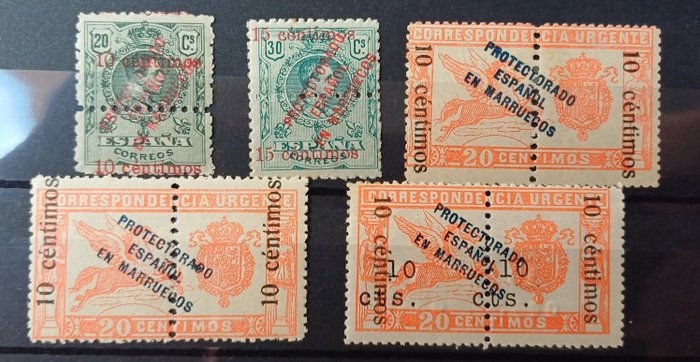 Marocko 1920 - Marockanska frimärken aktiverade - Edifil N64/67